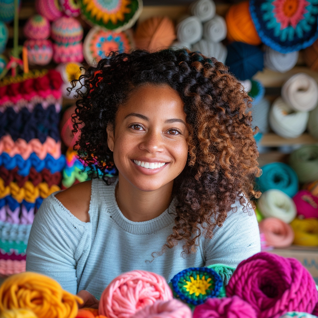 Aria Thompson - Community engagement leader fostering Crochetologist crafting connections