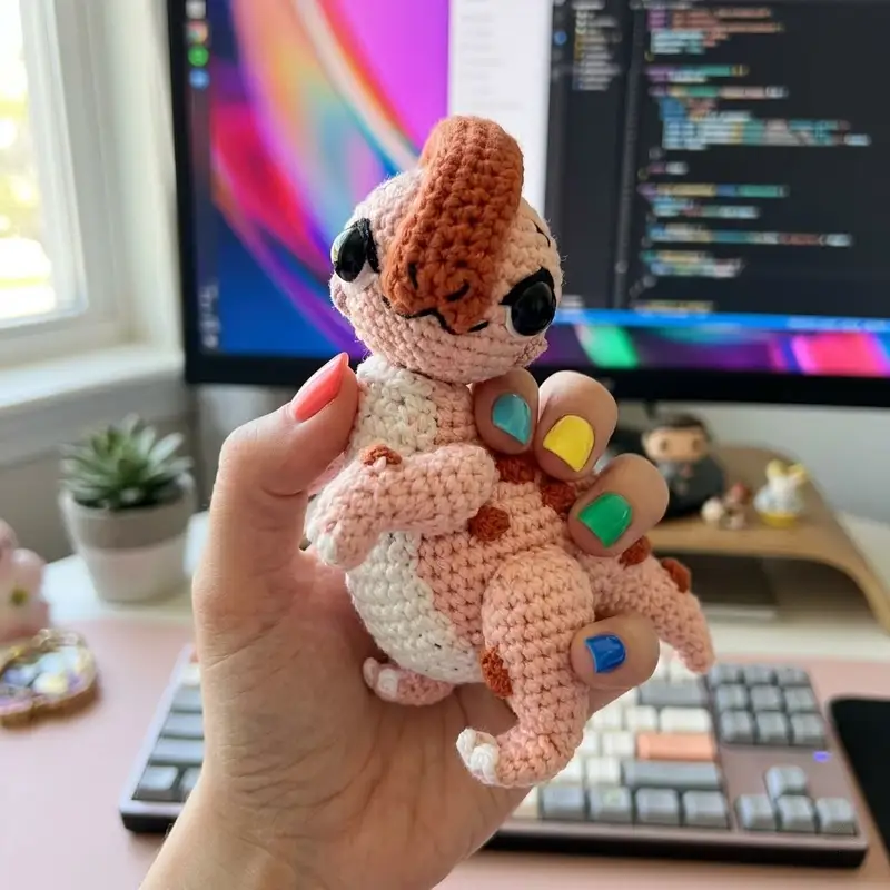 Complimentary Intermediate crochet pattern: Parasaurolophus Ginny Amigurumi Pattern - Simple to follow guide