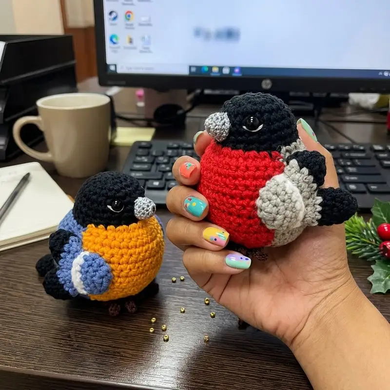 Complimentary Intermediate crochet pattern: Bullfinch Amigurumi Pattern - Simple to follow guide