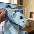 Plush Backpack Dragon Amigurumi Pattern step 2 - assembly progress