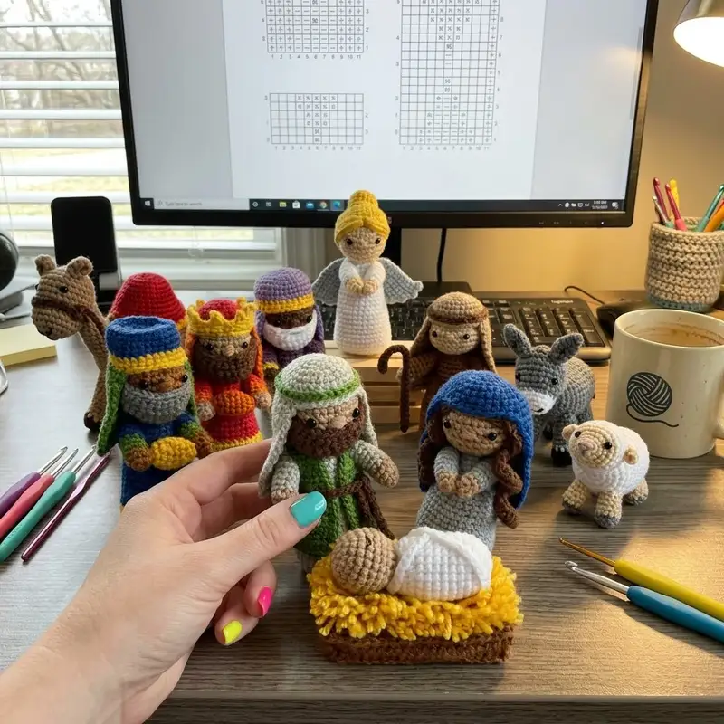 Complimentary Intermediate crochet pattern: Nativity Crochet Amigurumi Pattern - Simple to follow guide