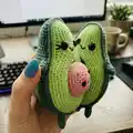 Avocado family Amigurumi Pattern step 2 - assembly progress