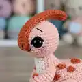 Parasaurolophus Ginny Amigurumi Pattern step 2 - assembly progress