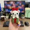 Christmas Giftbox Cat Amigurumi Pattern step 1 - construction progress
