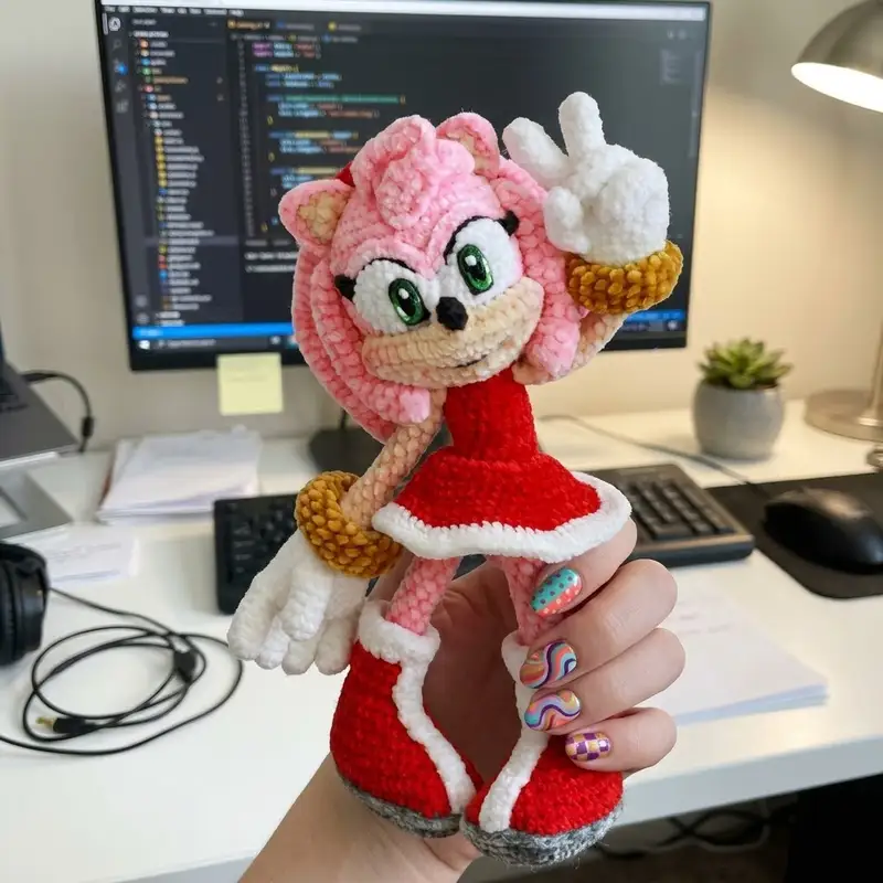 Complimentary Intermediate crochet pattern: Pink Rascal Amigurumi Pattern - Simple to follow guide