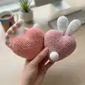 Heart Cat and Bunny Amigurumi Pattern step 4 - final assembly and finishing