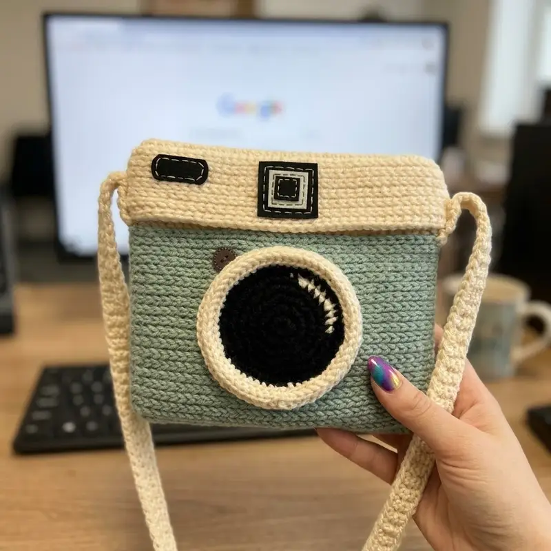 Complimentary Intermediate crochet pattern: The Camera Crochet Bag & Purse Pattern - Simple to follow guide
