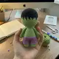 Hulk Amigurumi Pattern step 4 - final assembly and finishing
