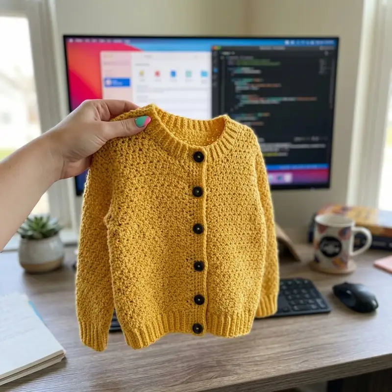 Complimentary Intermediate crochet pattern: Adult's Crochet Crew Neck Cardigan Pattern - Simple to follow guide