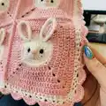 Bunny Baby Blanket Pattern step 2 - assembly progress