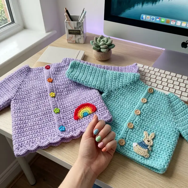 Complimentary Intermediate crochet pattern: Simple Playdays Cardigan Pattern - Simple to follow guide