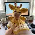 Giraffe Lovey Blanket Amigurumi Pattern step 1 - construction progress