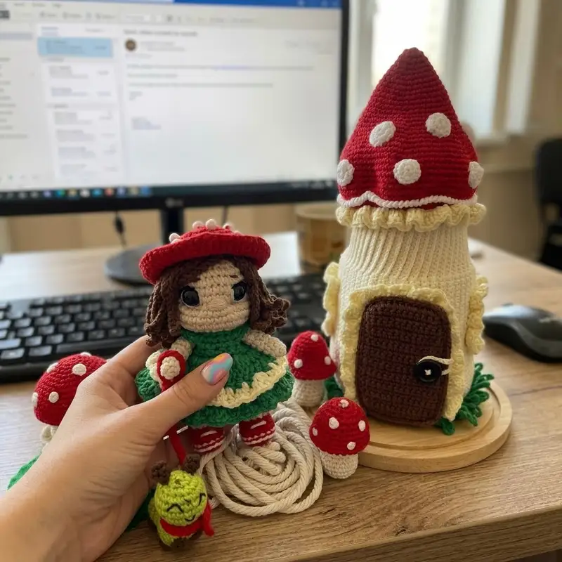 Complimentary Intermediate crochet pattern: Amanita House Crochet Pattern - Simple to follow guide