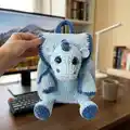 Plush Backpack Dragon Amigurumi Pattern step 1 - construction progress