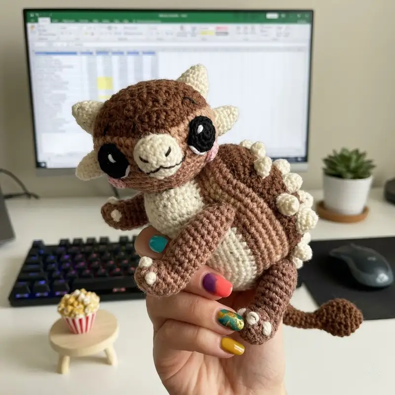 Complimentary Intermediate crochet pattern: Ankylosaurus Bruno Amigurumi Pattern - Simple to follow guide