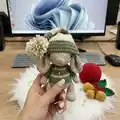 Noel the Christmas Mouse Amigurumi Pattern step 1 - construction progress