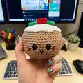 Christmas Pudding Amigurumi Pattern step 1 - construction progress