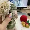 Noel the Christmas Mouse Amigurumi Pattern step 2 - assembly progress