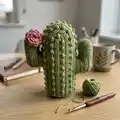 Crochet Cactus Pillow Pattern step 3 - details and accessories