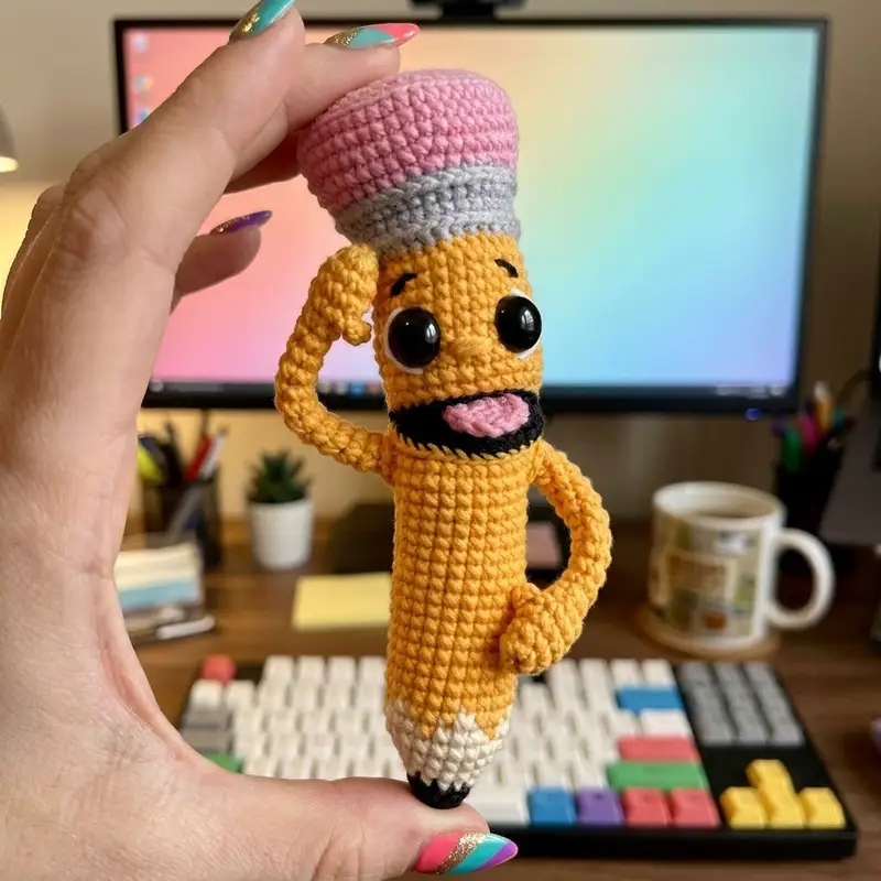 Complimentary Intermediate crochet pattern: Bobby the Pencil Amigurumi Pattern - Simple to follow guide
