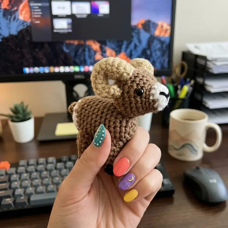 Complimentary Intermediate crochet pattern: Bobby the Bighorn Sheep Amigurumi Pattern - Simple to follow guide