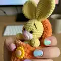 Bunny in carrot Amigurumi Pattern step 2 - assembly progress