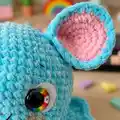 Blue the Dumbo Octopus Amigurumi Pattern step 2 - assembly progress