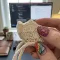 Vintage Style Drawstring Bag Pattern step 2 - assembly progress