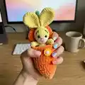 Bunny in carrot Amigurumi Pattern step 1 - construction progress