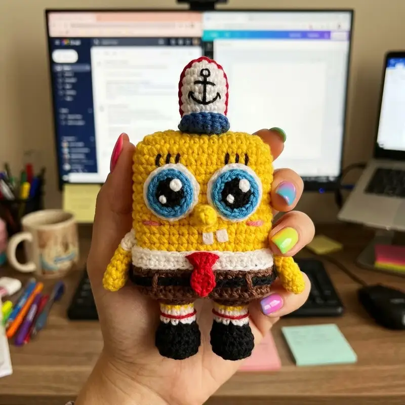 Complimentary Intermediate crochet pattern: Square Sponge Amigurumi Pattern - Simple to follow guide