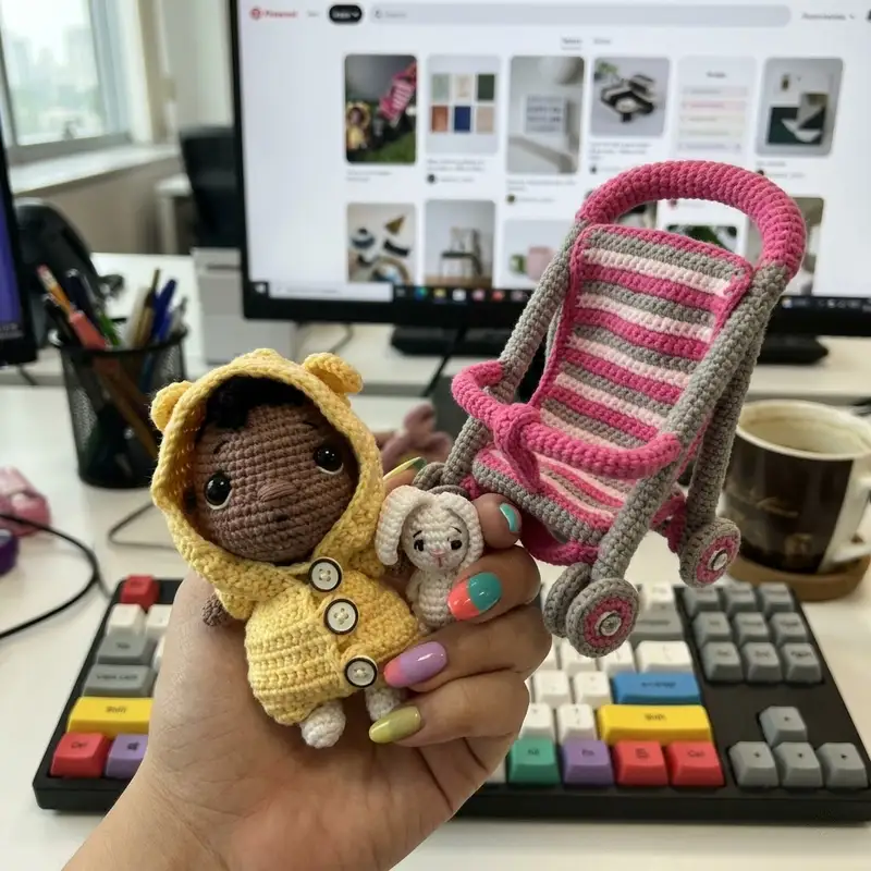 Complimentary Intermediate crochet pattern: Baby on a Walk Amigurumi Pattern - Simple to follow guide