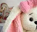 Bunny with Colorful Ears Amigurumi Pattern step 2 - assembly progress