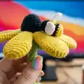 Bumble Blossom Black Eyed Susan Amigurumi Pattern step 2 - assembly progress
