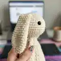 Boho Bunny Amigurumi Pattern step 2 - assembly progress