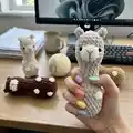 The Bowling Llama Amigurumi Pattern step 2 - assembly progress