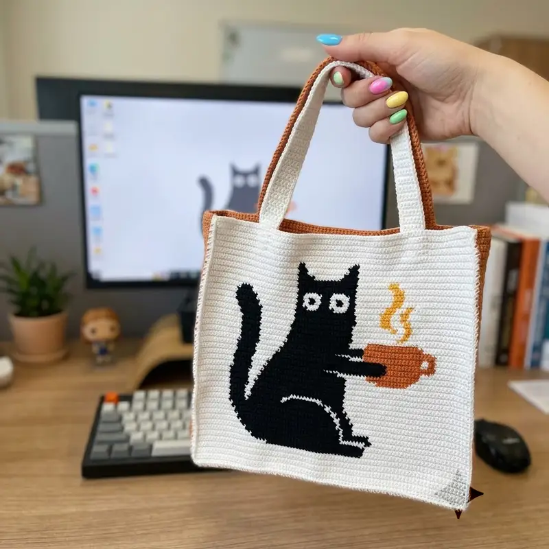Complimentary Intermediate crochet pattern: Cat with a Cup Crochet Pattern - Simple to follow guide