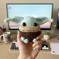 Baby Alien Amigurumi Pattern step 1 - construction progress