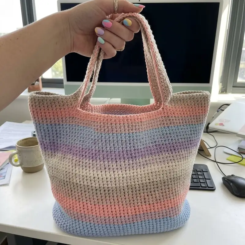 Complimentary Intermediate crochet pattern: By Your Side Basket Bag Pattern - Simple to follow guide