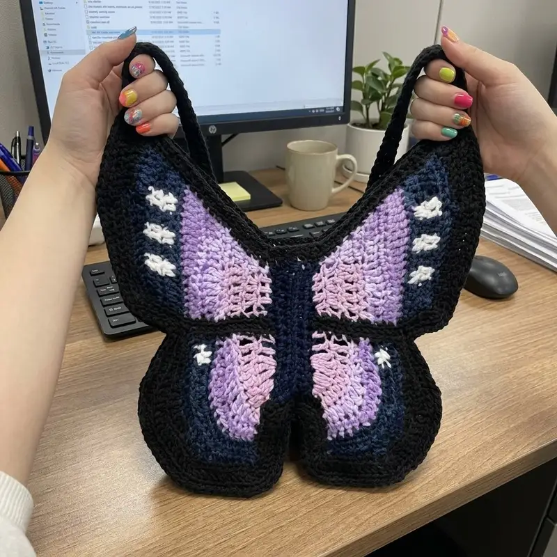 Quality crochet pattern: Butterfly Bag Crochet Pattern - Intermediate level guide with complete instructions