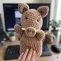 BOAR HAND PUPPET Amigurumi Pattern step 1 - construction progress