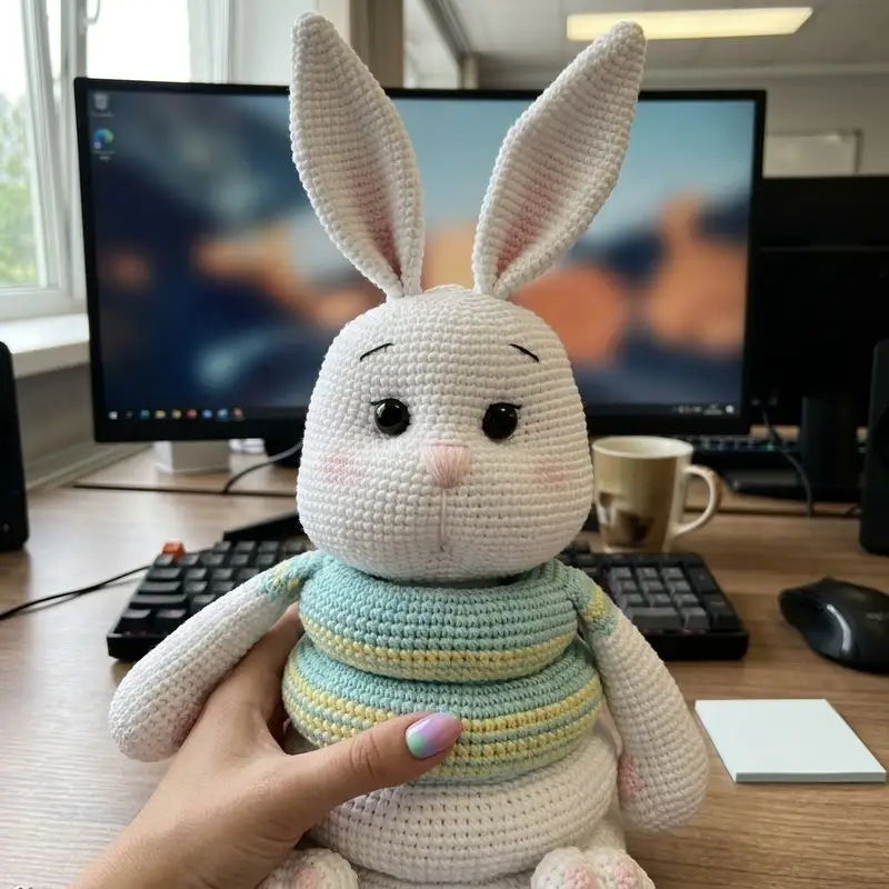 Complimentary Intermediate crochet pattern: Bunny Stacking Toy Amigurumi Pattern - Simple to follow guide