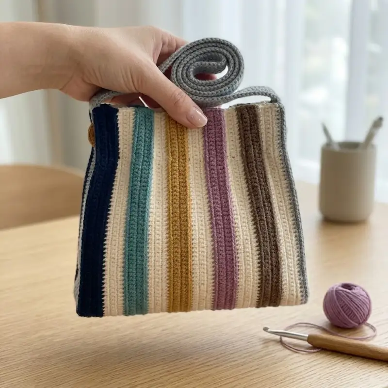 Complimentary Intermediate crochet pattern: Accordion Bag Pattern - Simple to follow guide