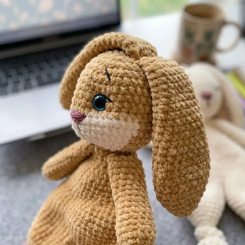 Complimentary Intermediate crochet pattern: Plush snuggler BUNNY Amigurumi Pattern - Simple to follow guide