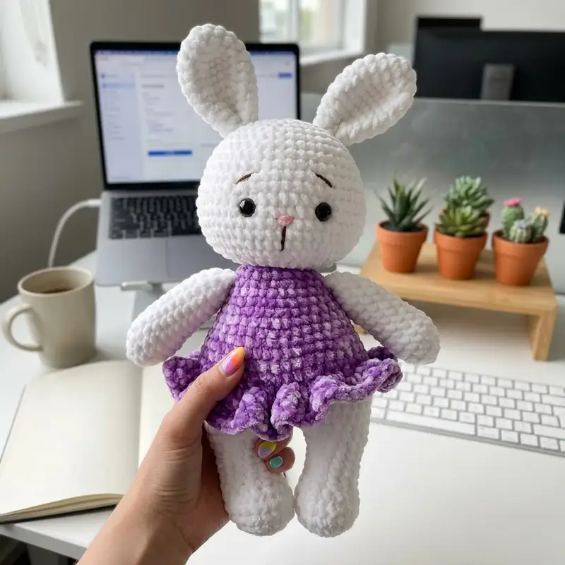 Complimentary Intermediate crochet pattern: Lily Bunny Amigurumi Pattern - Simple to follow guide