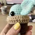 Baby Alien Amigurumi Pattern step 2 - assembly progress