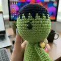 Hulk Amigurumi Pattern step 2 - assembly progress