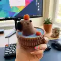 Capybara in a tub Amigurumi Pattern step 1 - construction progress