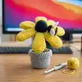 Bumble Blossom Black Eyed Susan Amigurumi Pattern step 3 - details and accessories