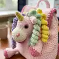 Plush Backpack Unicorn Amigurumi Pattern step 2 - assembly progress