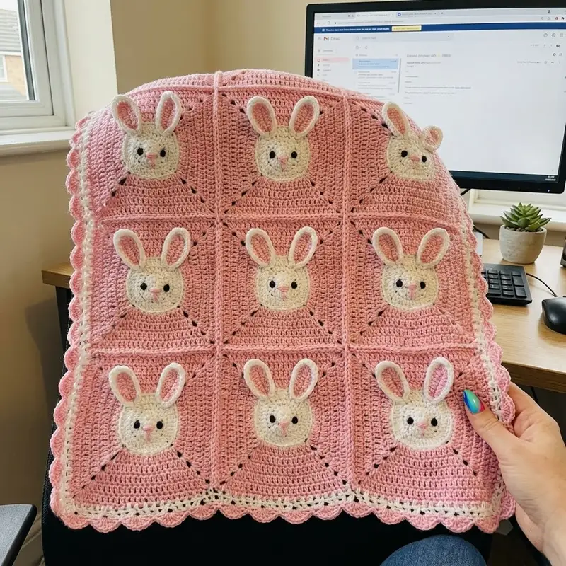 Complimentary Intermediate crochet pattern: Bunny Baby Blanket Pattern - Simple to follow guide
